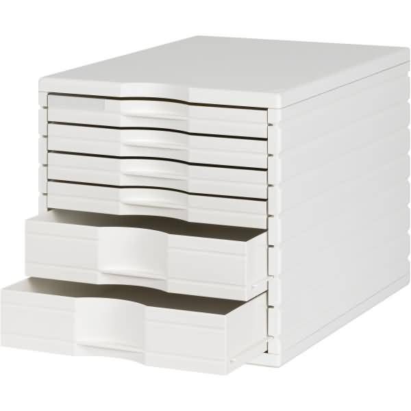 Schubladenbox styrotop 6 Schübe weiß