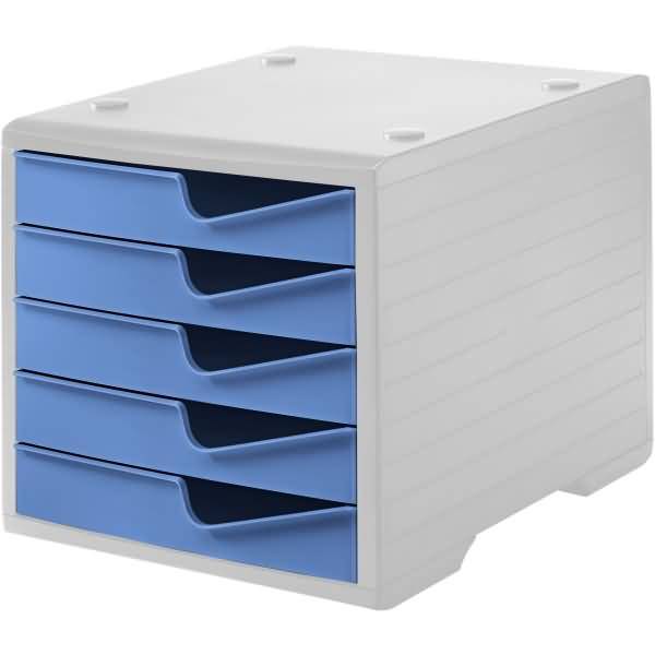 Schubladenbox styroswingbox 5 Schübe grau/cornflower