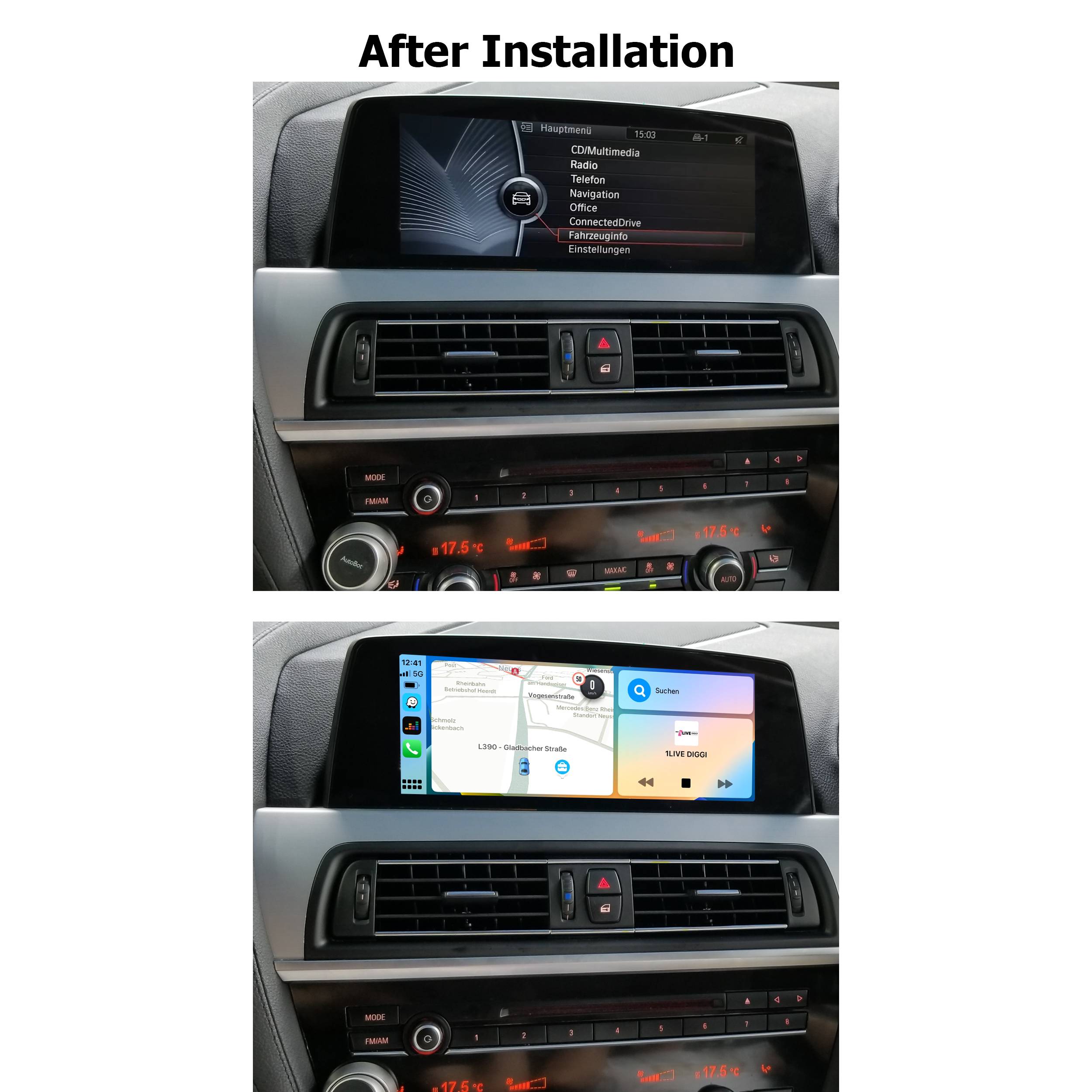 Für BMW F12 F13 F06 CIC 10,25" Touchscreen Android GPS Navigation CarPlay