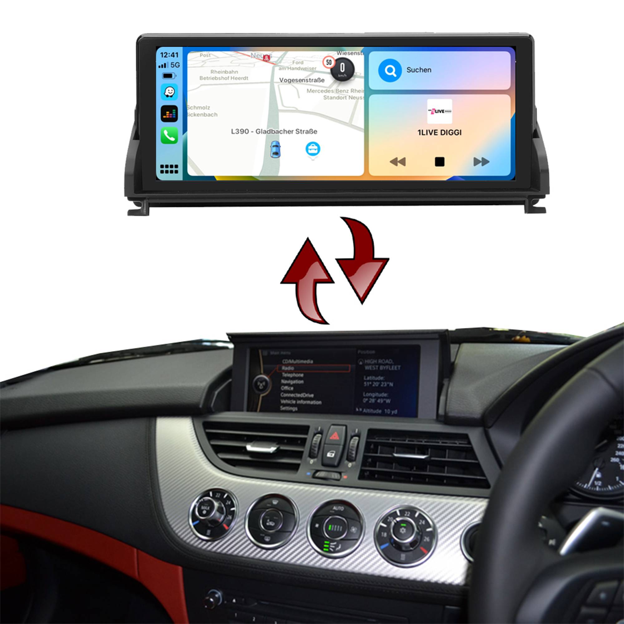 Für BMW Z4 E89 CIC 10.25" Touchscreen Android GPS Navigation CarPlay AndroidAuto