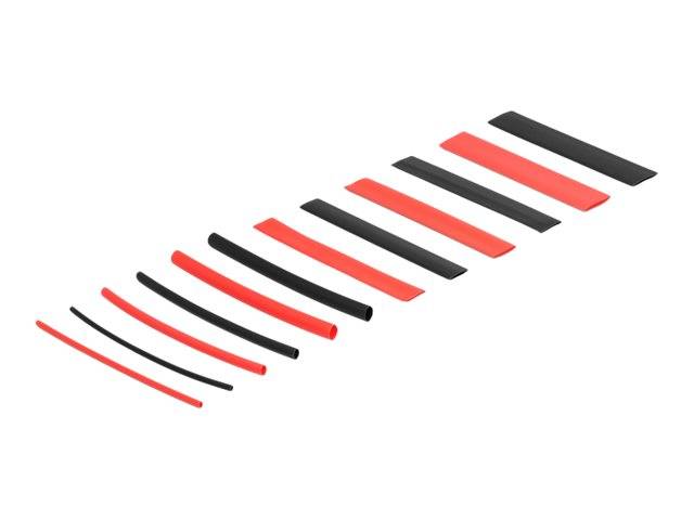 Delock Wärmeschrumpfschlauch-Kit - 196 pieces - 9.5 cm - Schwarz - Rot