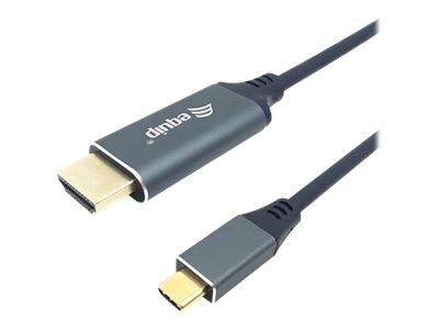 equip - Adapterkabel - 24 pin USB-C männlich zu HDMI männlich - 1 m - Schwarz - unterstützt 4K 60 Hz (3840 x 2160)