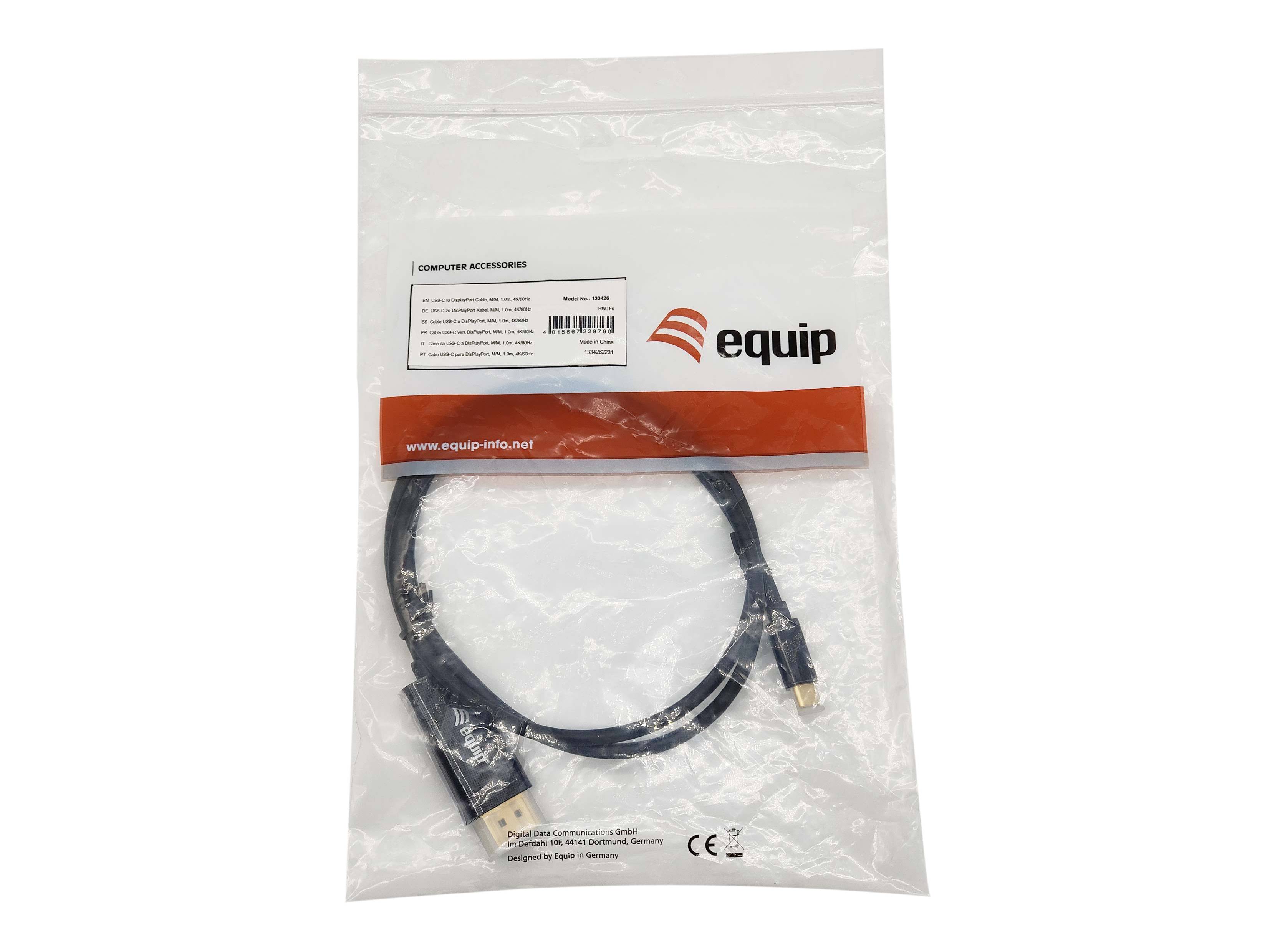 Equip Adapterkabel - 24 pin USB-C (M) zu DisplayPort (M)