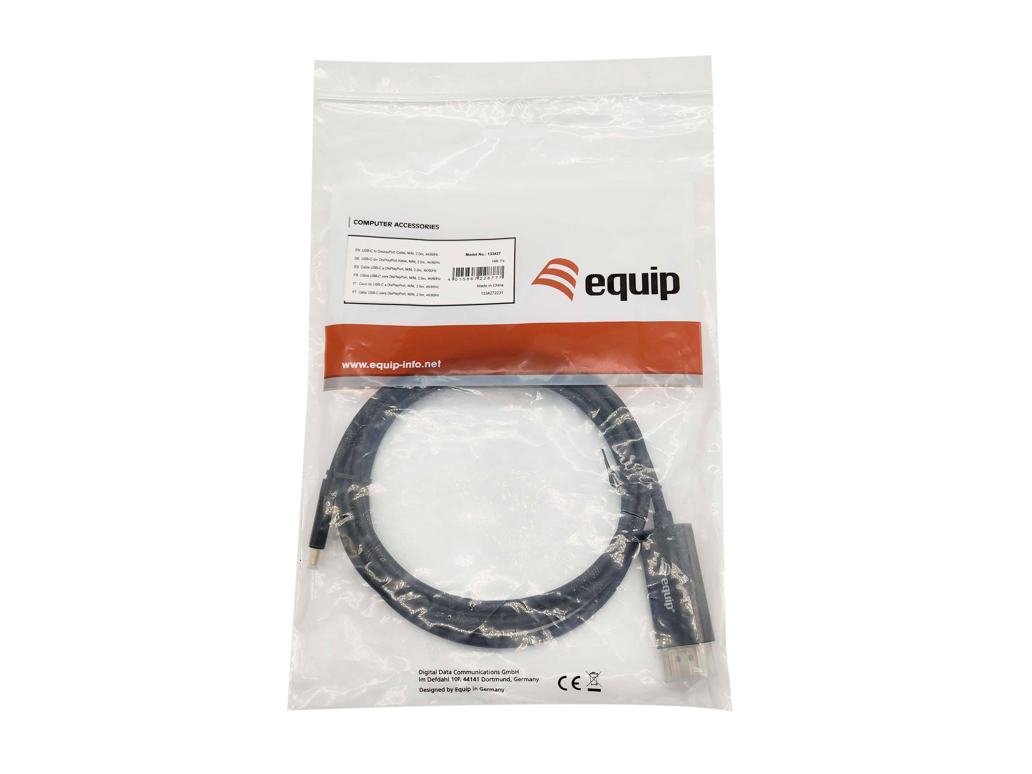 Equip Adapterkabel - 24 pin USB-C (M) zu DisplayPort (M)