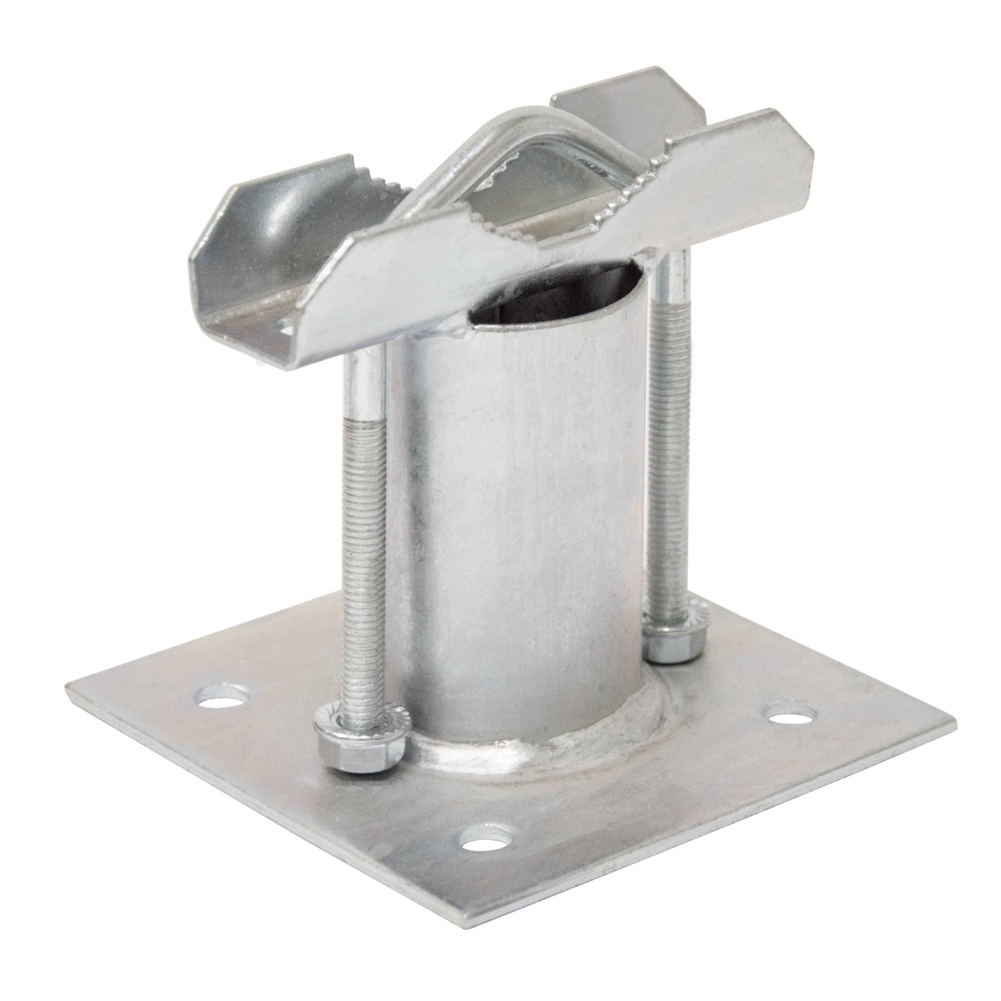 Rohrschelle mit Zahnschelle für Wandausleger | feuerverzinkter Stahl | für Rohre bis Ø 60 mm | Lochabstand 70 mm | Wandabstand 85 mm