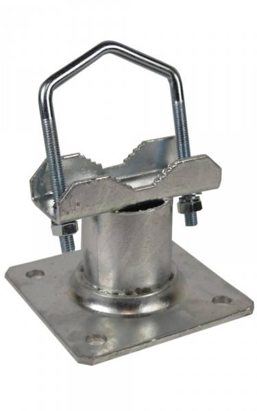 Rohrschelle mit Zahnschelle für Wandausleger | feuerverzinkter Stahl | für Rohre bis Ø 60 mm | Lochabstand 70 mm | Wandabstand 85 mm