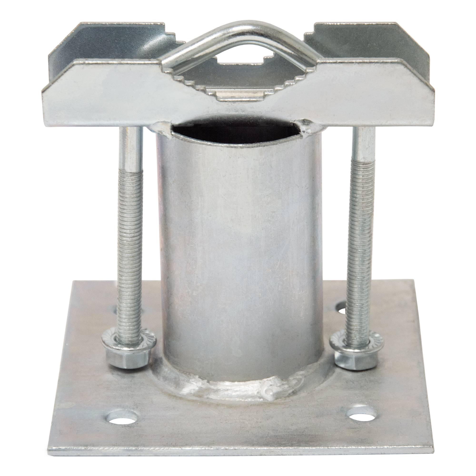 Rohrschelle mit Zahnschelle für Wandausleger | feuerverzinkter Stahl | für Rohre bis Ø 60 mm | Lochabstand 70 mm | Wandabstand 85 mm