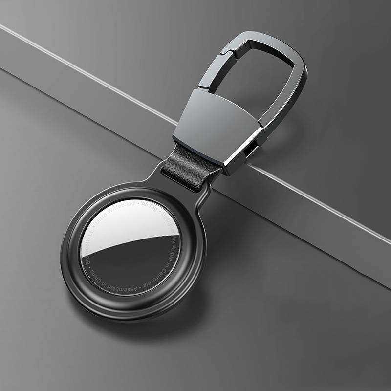 Für Apple AirTag Aluminium Anti Kratz Schutz Cover Anhänger Schwarz Vollschutz