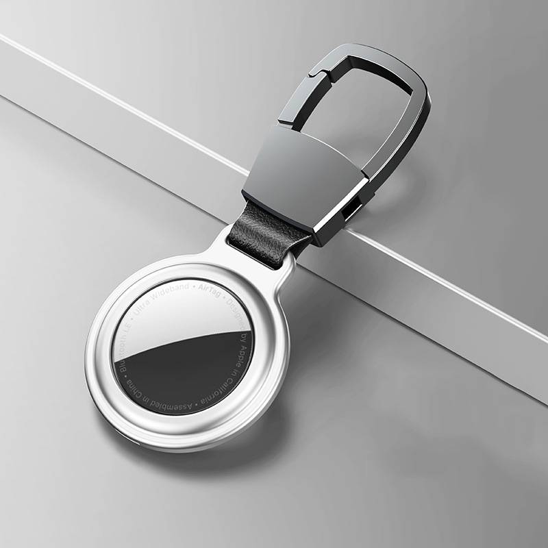 Für Apple AirTag Aluminium Anti Kratz Schutz Cover Anhänger Silber Vollschutz
