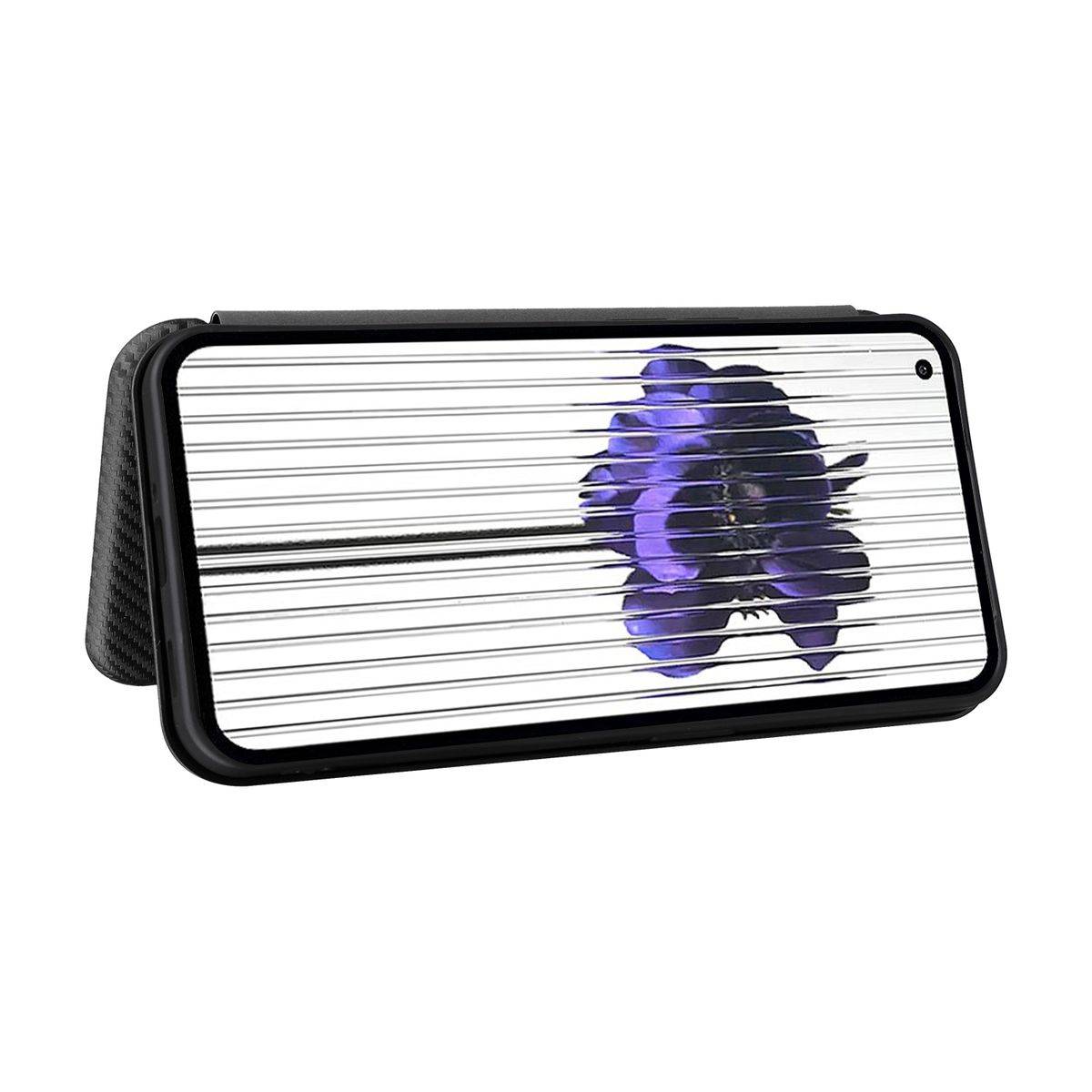 Für Nothing Phone 1 Carbon Kunststoff Handy Tasche Hülle Etuis Schwarz