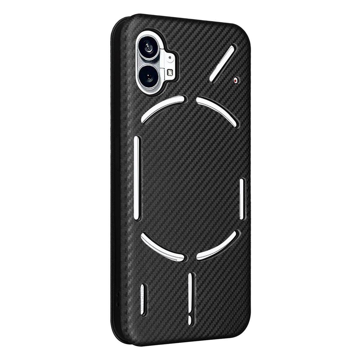 Für Nothing Phone 1 Carbon Kunststoff Handy Tasche Hülle Etuis Schwarz