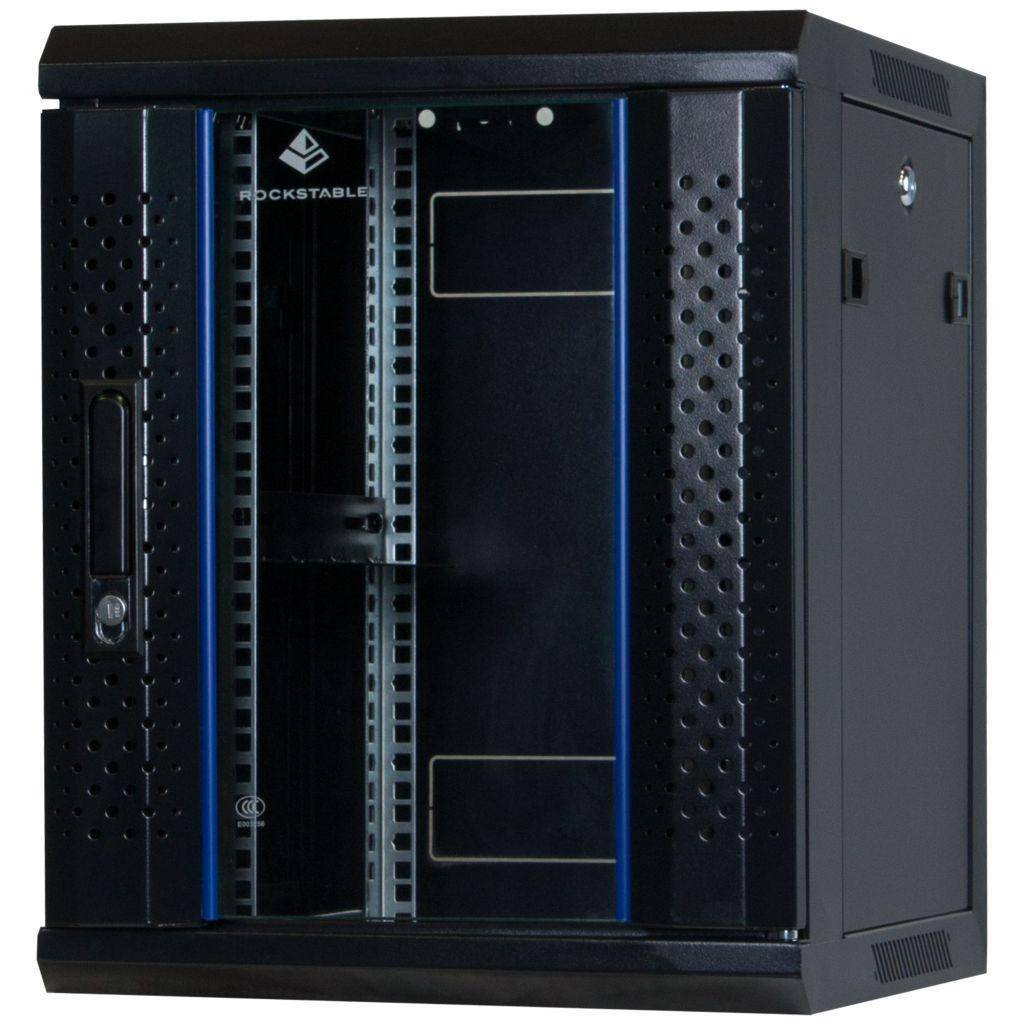 Rockstable 9HE Netzwerkschrank, Serverschrank - 10 Zoll Wandmontage - (BxTxH) 370x450x503mm mit Glas