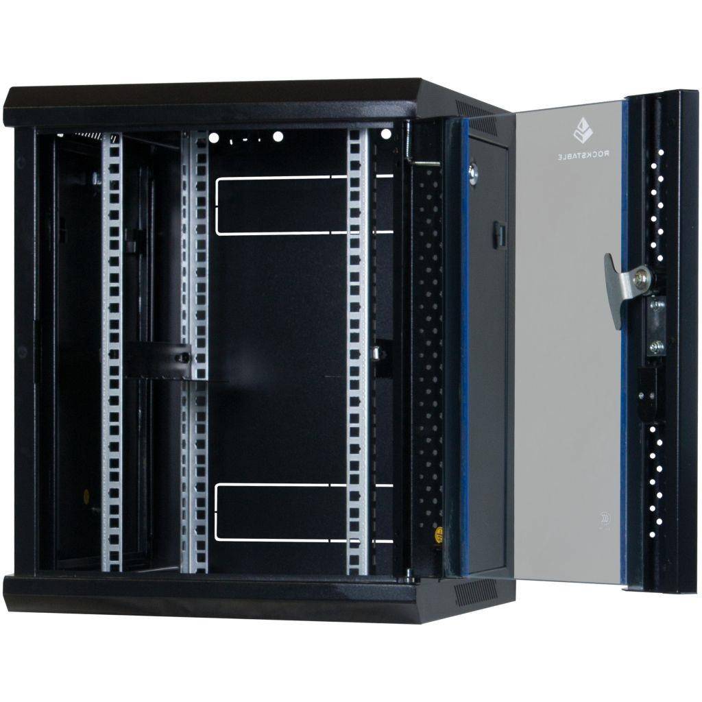 Rockstable 9HE Netzwerkschrank, Serverschrank - 10 Zoll Wandmontage - (BxTxH) 370x450x503mm mit Glas
