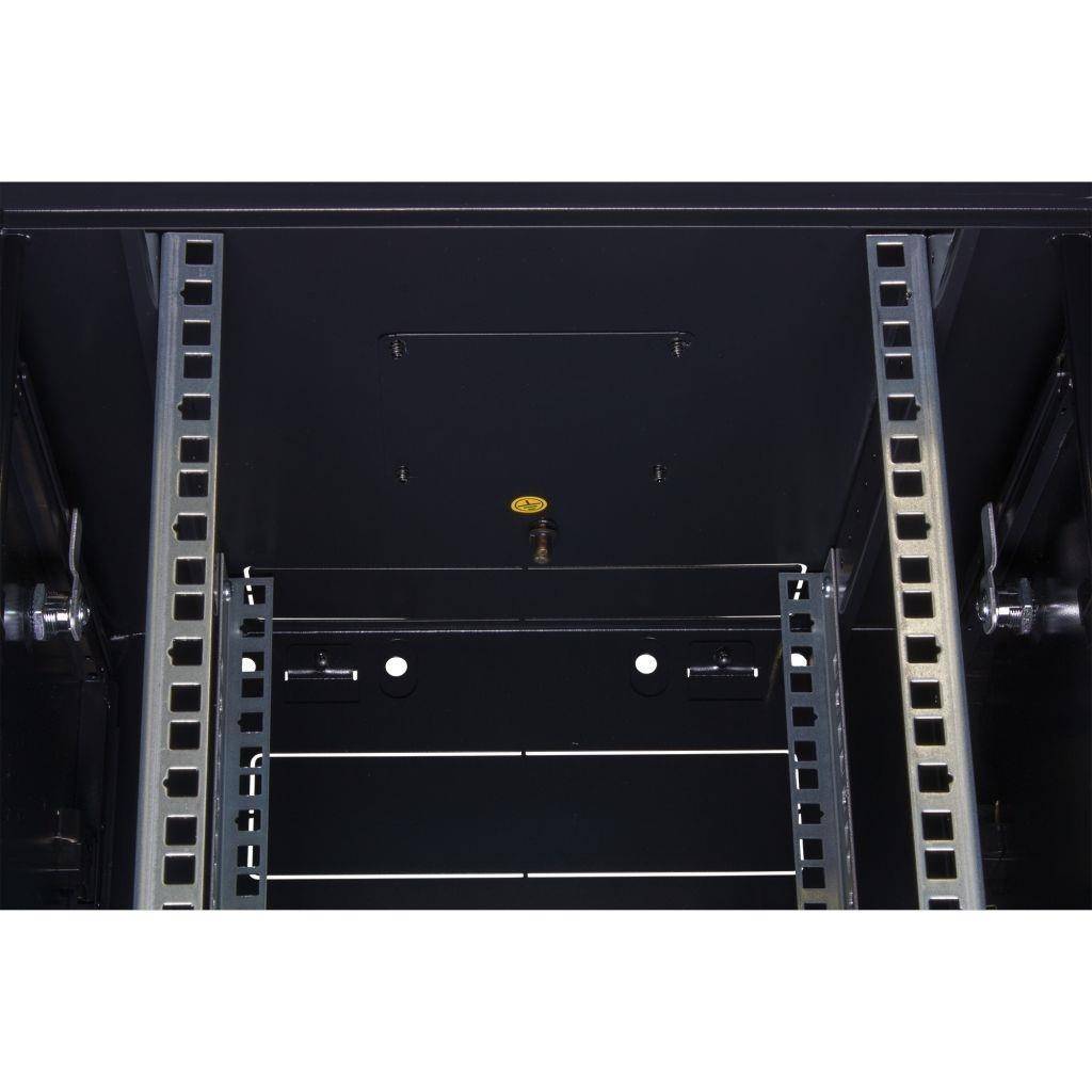 Rockstable 9HE Netzwerkschrank, Serverschrank - 10 Zoll Wandmontage - (BxTxH) 370x450x503mm mit Glas