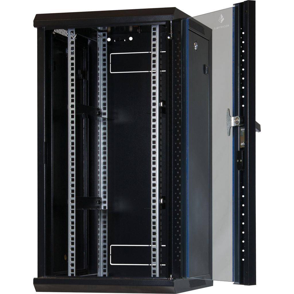 Rockstable 15HE Netzwerkschrank, Serverschrank - 10 Zoll Wandmontage - (BxTxH) 370x450x770mm mit Gla