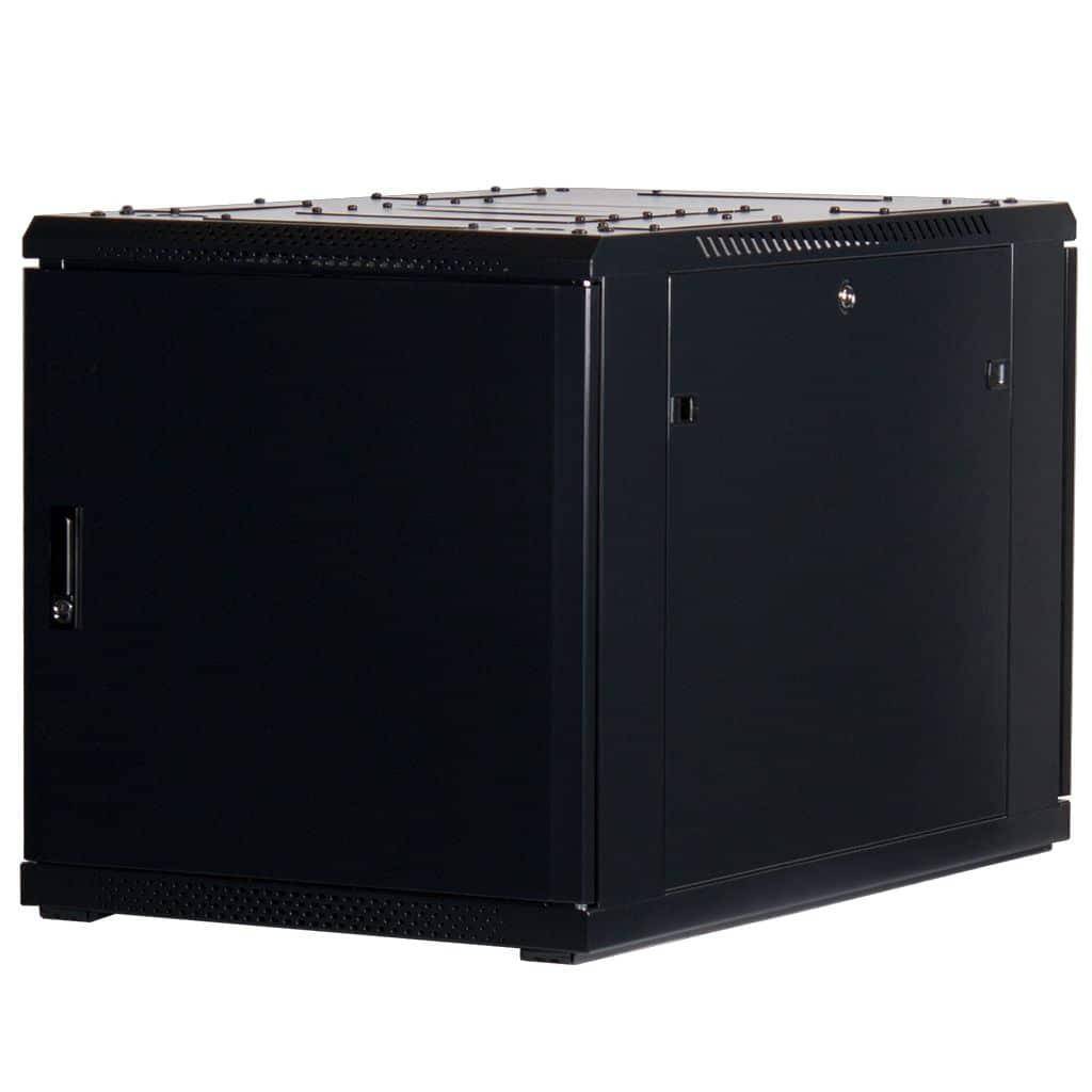 Rockstable 12HE 19 Zoll Serverschrank Netzwerkschrank (BxTxH) 600x1000x637mm mit Glastür - Türanschlag wechselbar - Türen und Seitenwände abnehmba