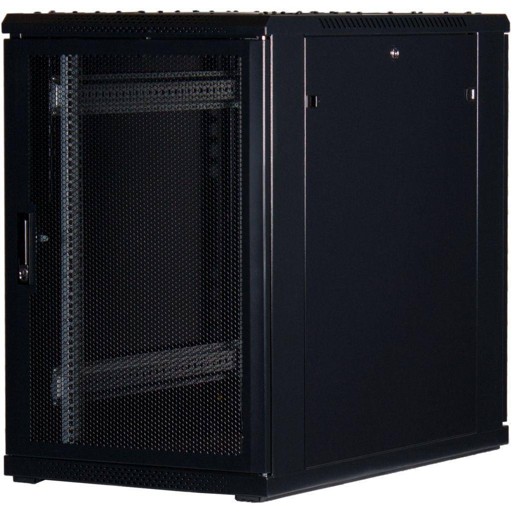 Rockstable 18HE 19 Zoll Serverschrank Netzwerkschrank (BxTxH) 600x1000x900mm mit Gitternetztüren - Türanschlag wechselbar - Türen und Seitenwände