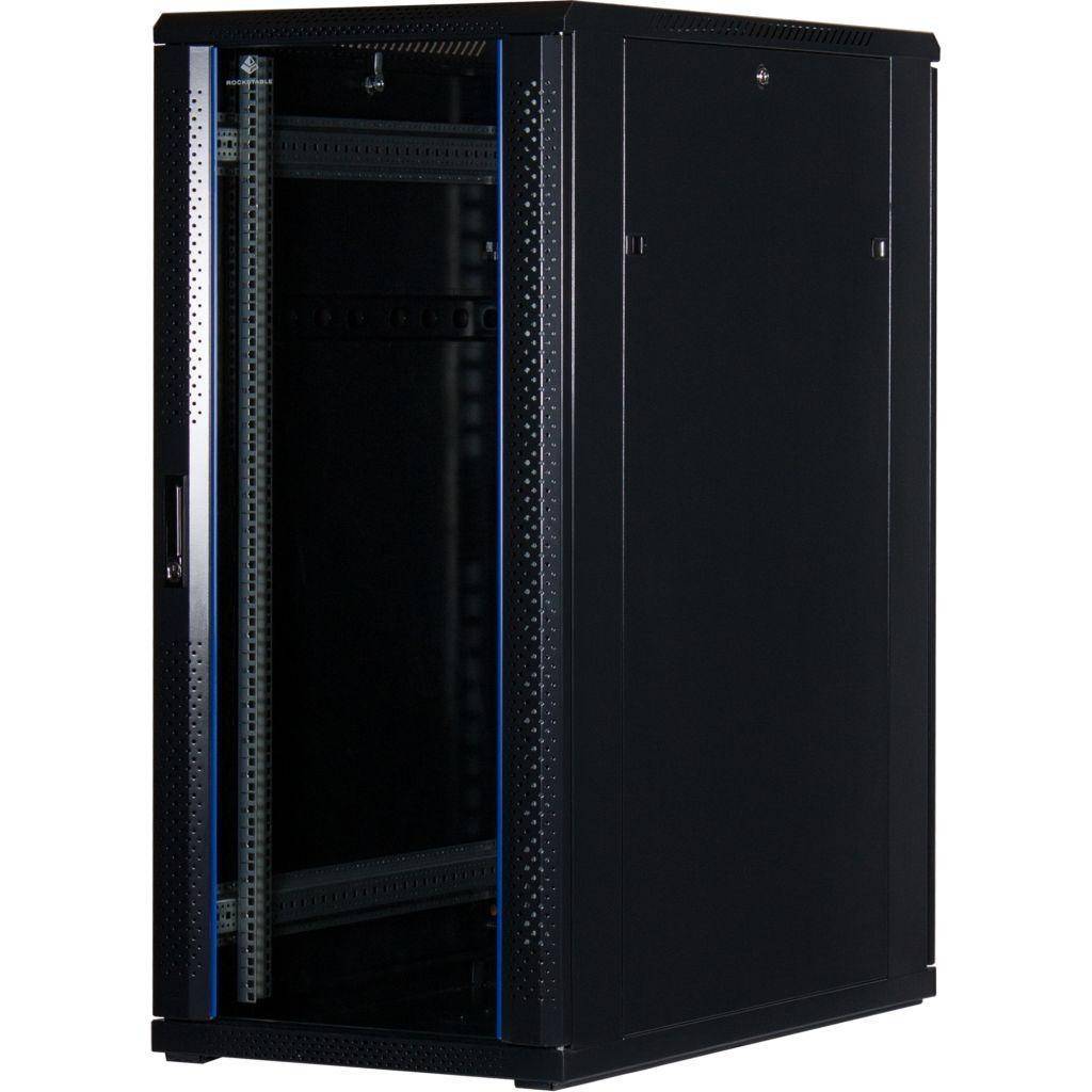 Rockstable 27HE 19 Zoll Serverschrank Netzwerkschrank (BxTxH) 600x1000x1400mm mit Glastür - Türansch