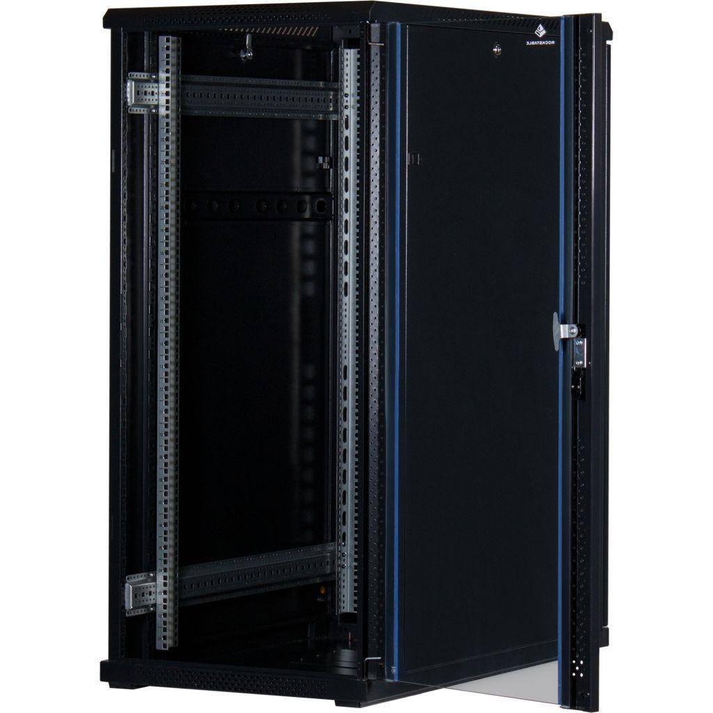 Rockstable 27HE 19 Zoll Serverschrank Netzwerkschrank (BxTxH) 600x1000x1400mm mit Glastür - Türansch