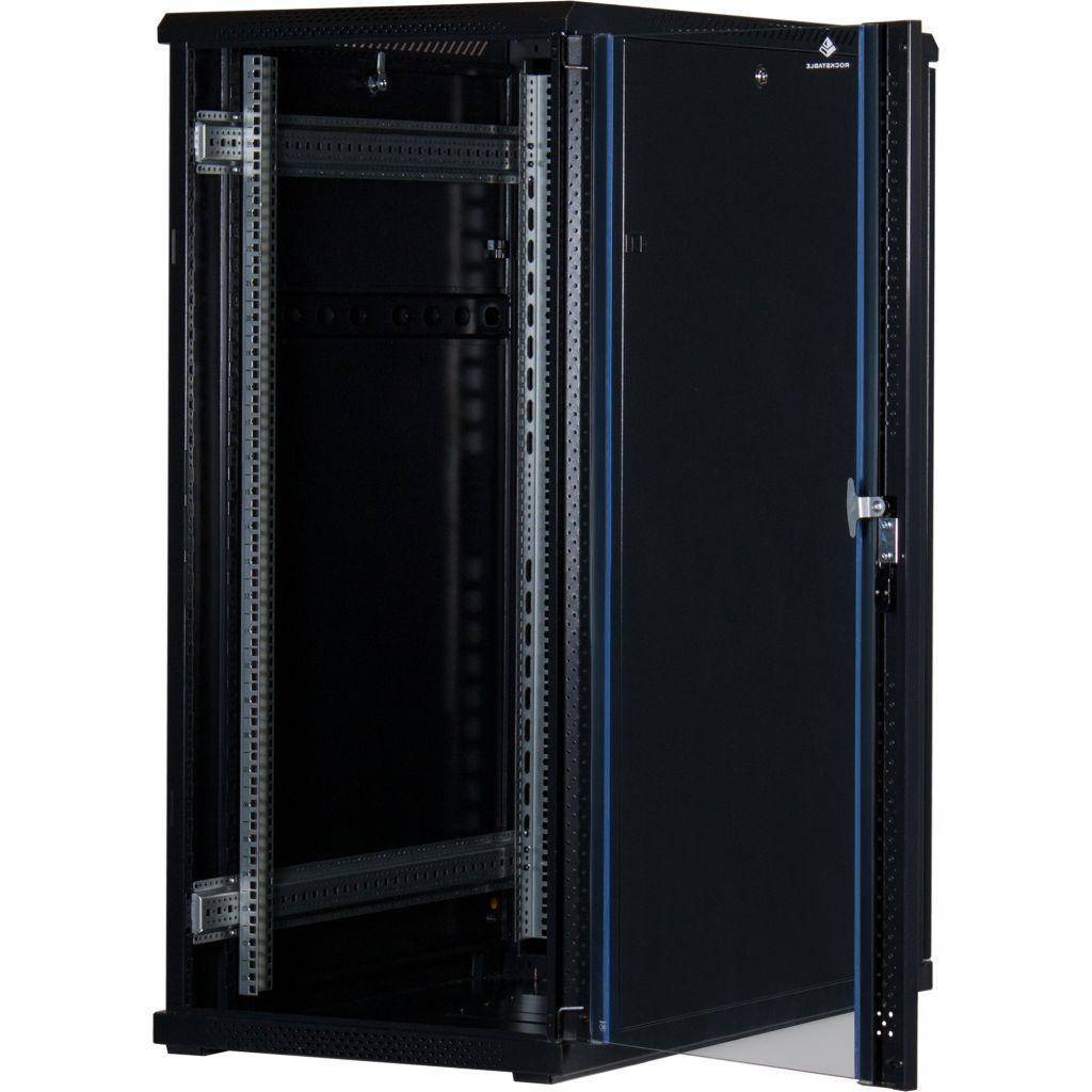 Rockstable 27HE 19 Zoll Serverschrank Netzwerkschrank (BxTxH) 600x1000x1400mm mit Glastür - Türansch