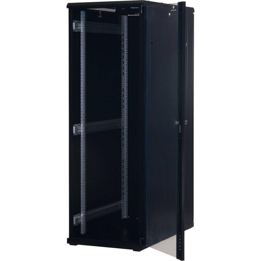 Rockstable 37HE 19 Zoll Serverschrank Netzwerkschrank (BxTxH) 600x1000x1800mm mit Glastür - Türansch