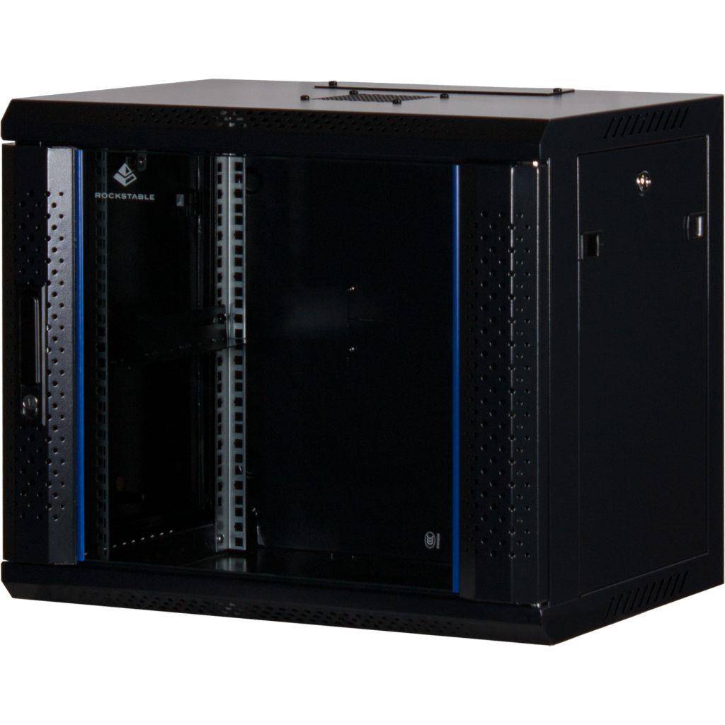 Rockstable 9HE Netzwerkschrank, Serverschrank - 19 Zoll Wandmontage - (BxTxH) 600x440x503mm mit Glas