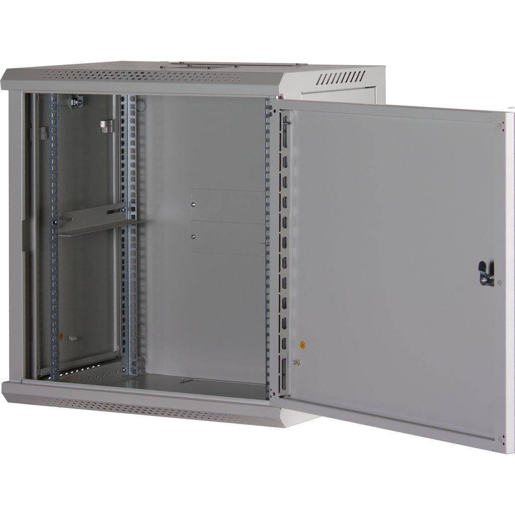 Rockstable 12HE Netzwerkschrank, Serverschrank - 19 Zoll Wandmontage - (BxTxH) 600x440x637mm mit Stahltür - Weiß - Abschließbar - Vormontiert - Tra