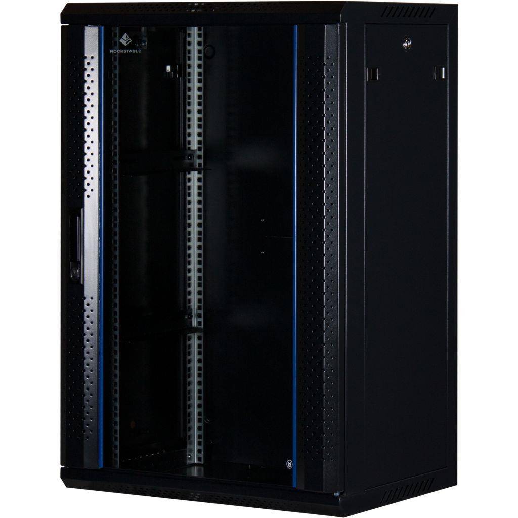 Rockstable 18HE Netzwerkschrank, Serverschrank - 19 Zoll Wandmontage - (BxTxH) 600x440x900mm mit Gla