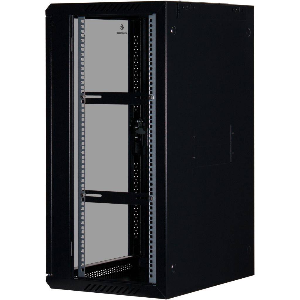 Rockstable 18HE Netzwerkschrank, Serverschrank - 19 Zoll Wandmontage - (BxTxH) 600x440x900mm mit Gla
