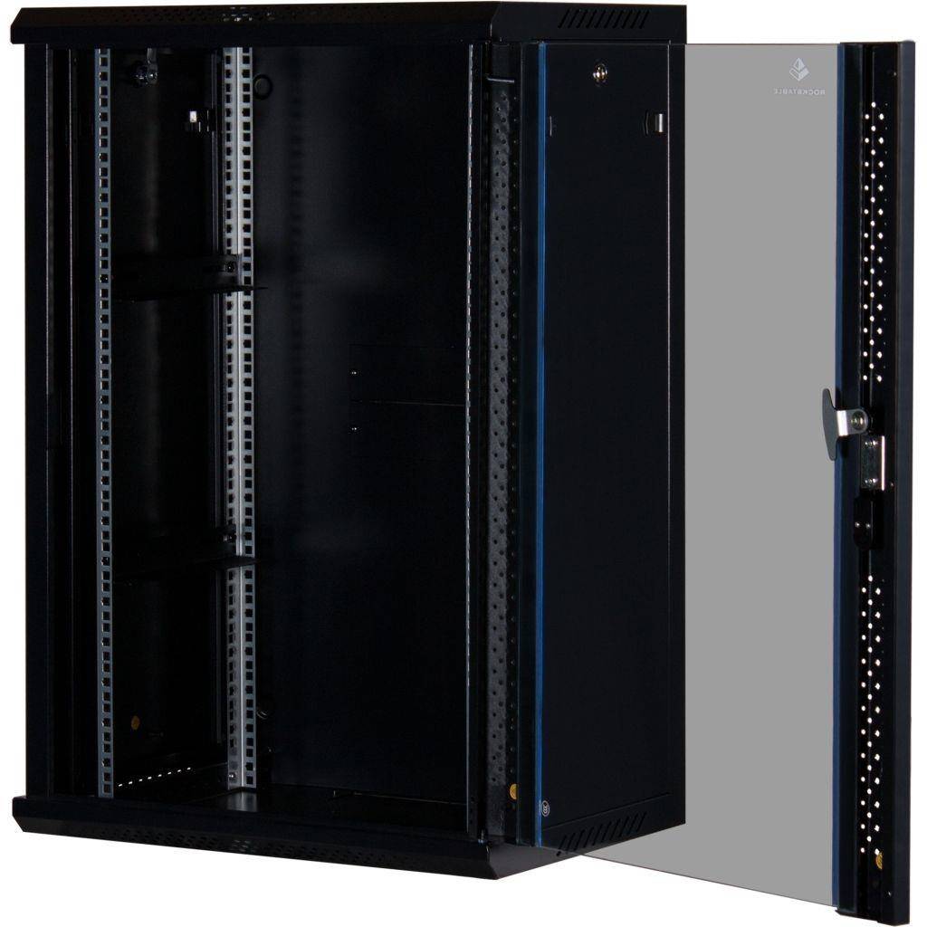 Rockstable 18HE Netzwerkschrank, Serverschrank - 19 Zoll Wandmontage - (BxTxH) 600x440x900mm mit Gla