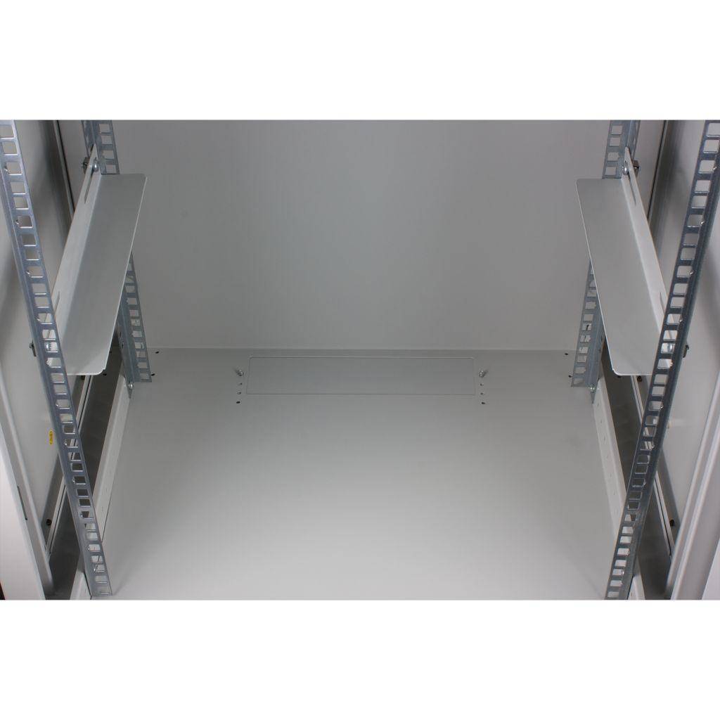 Rockstable 6HE Netzwerkschrank, Serverschrank - 19 Zoll Wandmontage - (BxTxH) 600x600x370mm mit Glas