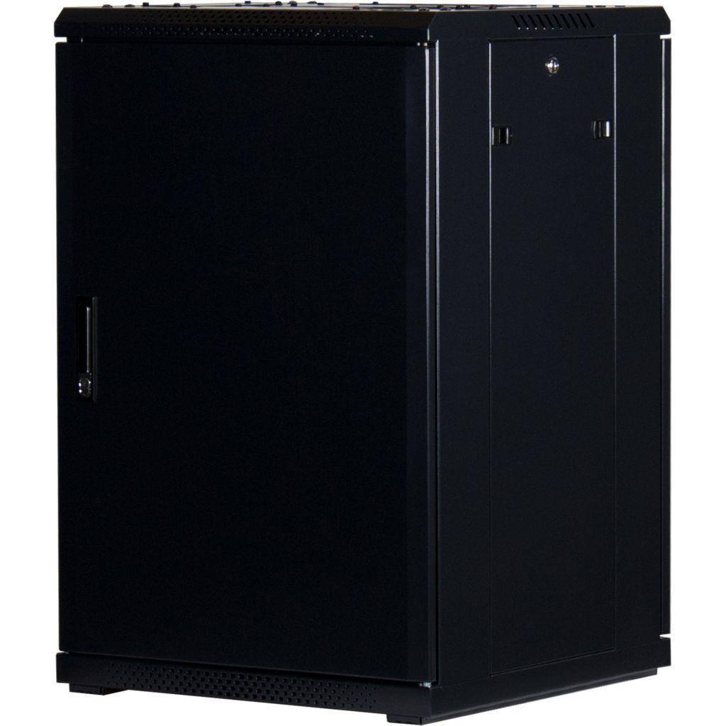 Rockstable 18HE 19 Zoll Serverschrank Netzwerkschrank (BxTxH) 600x600x900mm mit Glastür - Türanschla