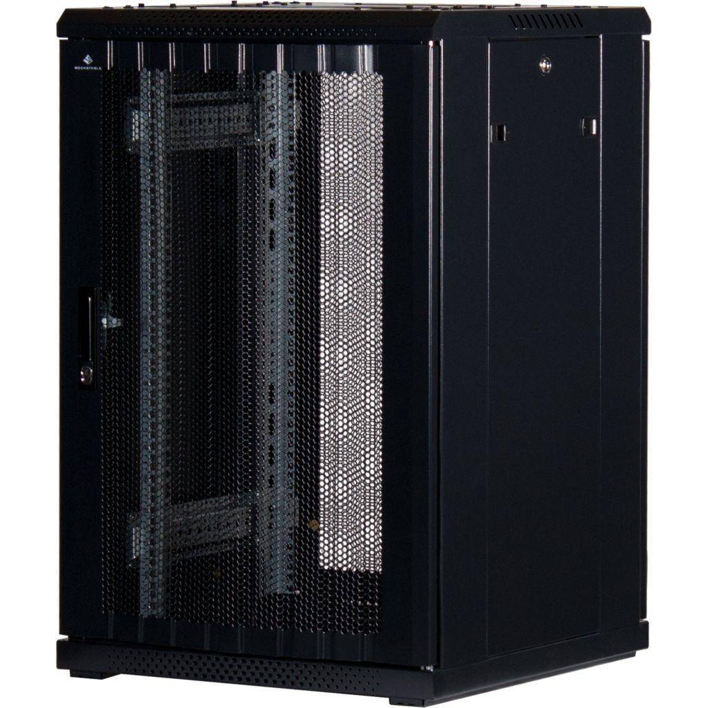 Rockstable 18HE 19 Zoll Serverschrank Netzwerkschrank (BxTxH) 600x600x900mm mit Gitternetztüren - Tü