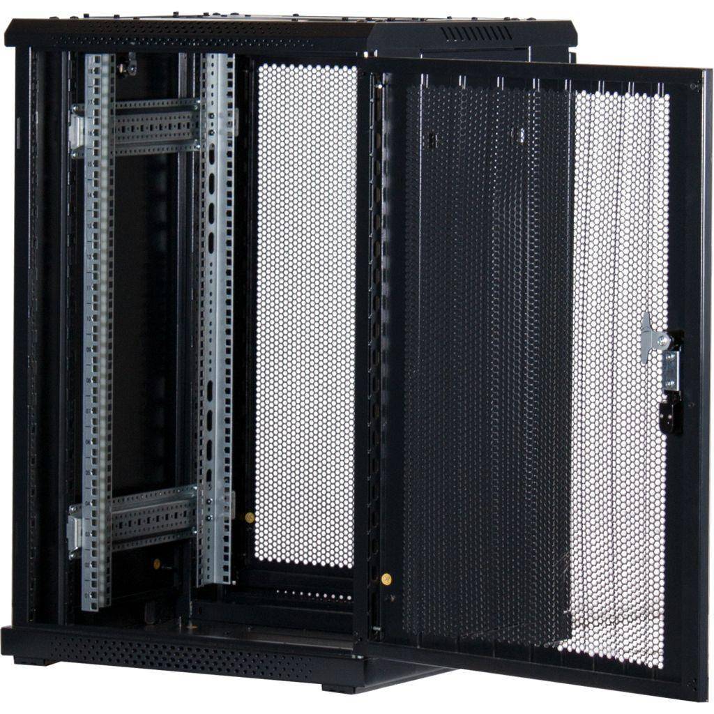Rockstable 18HE 19 Zoll Serverschrank Netzwerkschrank (BxTxH) 600x600x900mm mit Gitternetztüren - Tü