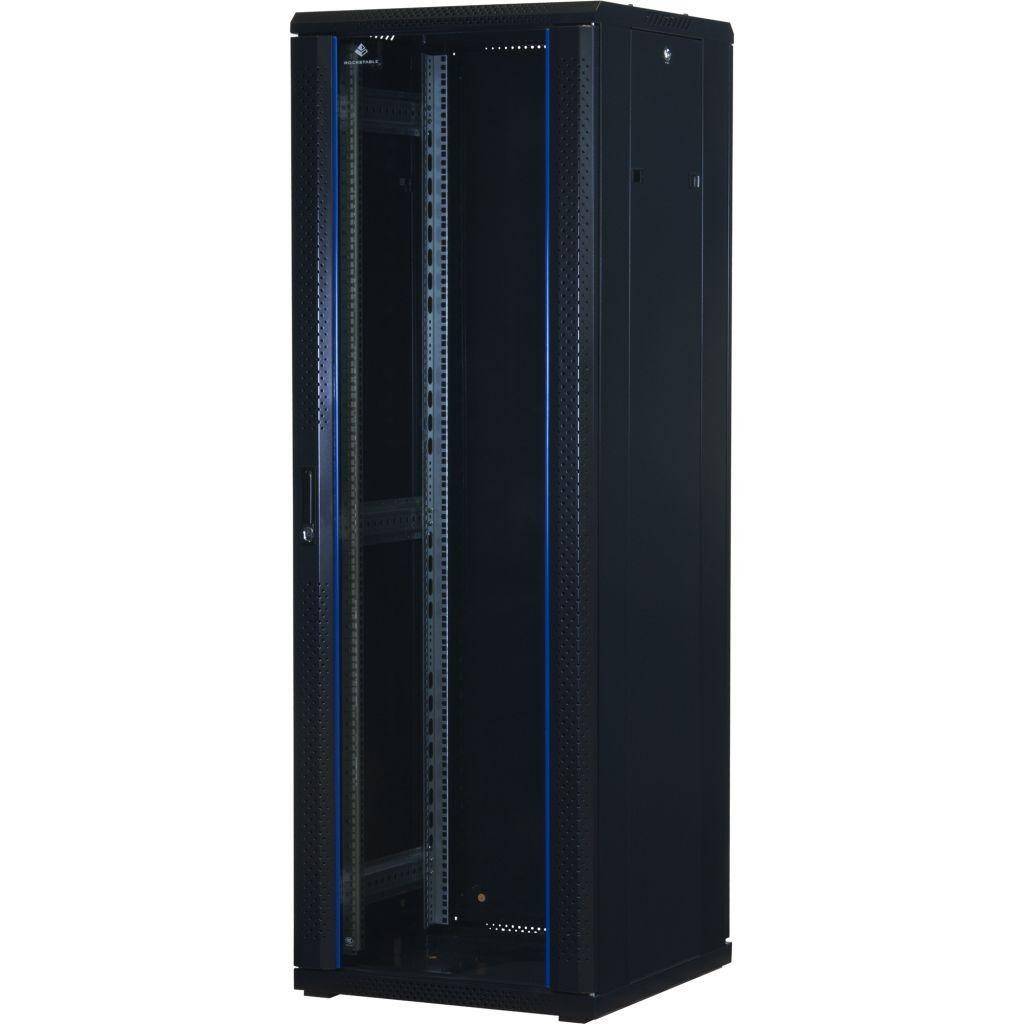 Rockstable 37HE 19 Zoll Serverschrank Netzwerkschrank (BxTxH) 600x600x1800mm mit Glastür - Türanschl