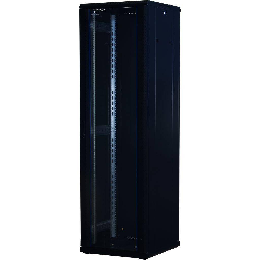 Rockstable 42HE 19 Zoll Serverschrank Netzwerkschrank (BxTxH) 600x600x2000mm mit Glastür - Türanschl