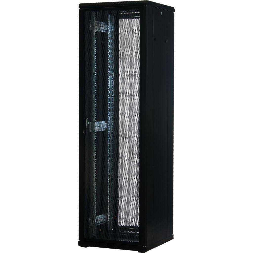 Rockstable 42HE 19 Zoll Serverschrank Netzwerkschrank (BxTxH) 600x600x2000mm mit Gitternetztüren - T