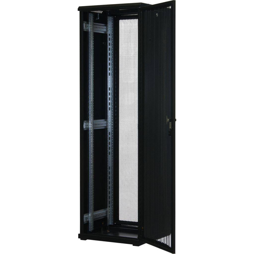 Rockstable 42HE 19 Zoll Serverschrank Netzwerkschrank (BxTxH) 600x600x2000mm mit Gitternetztüren - T