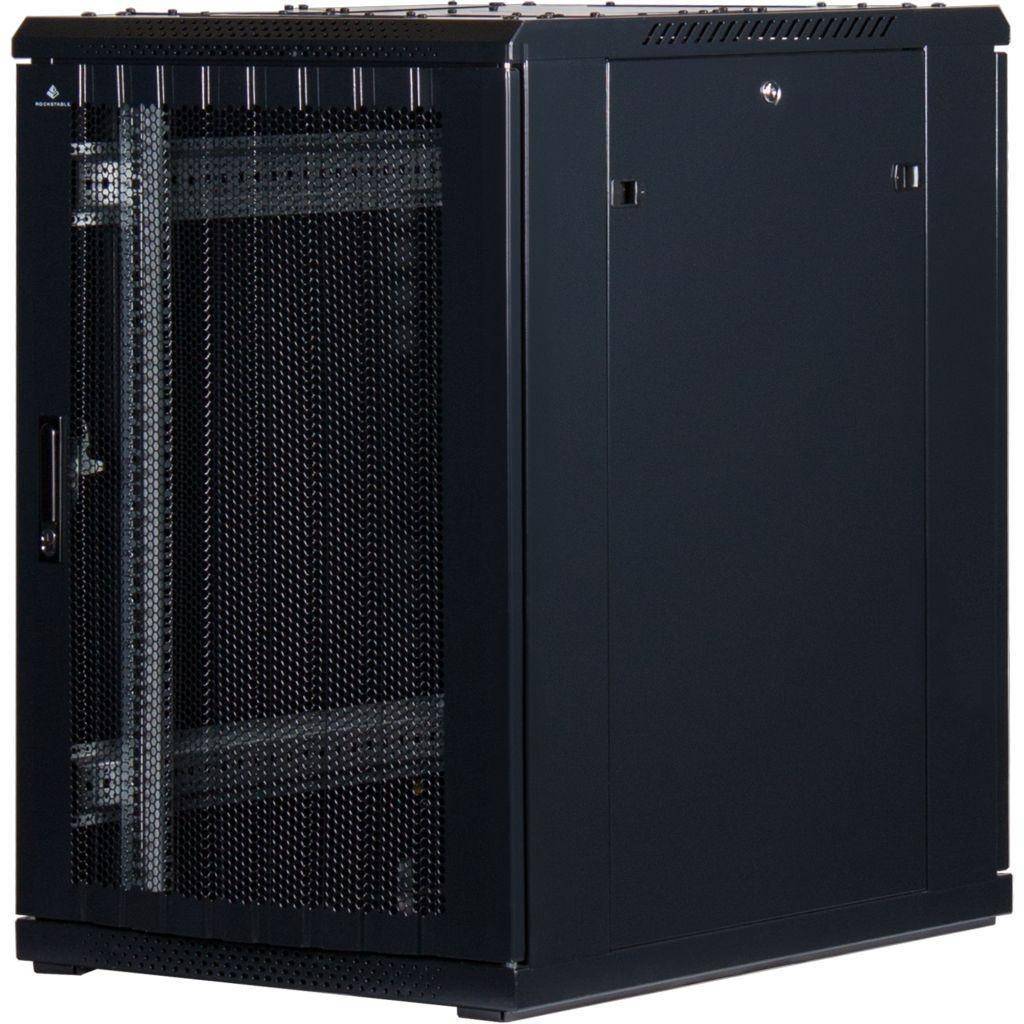 Rockstable 18HE 19 Zoll Serverschrank Netzwerkschrank (BxTxH) 600x800x900mm mit Gitternetztüren - Tü
