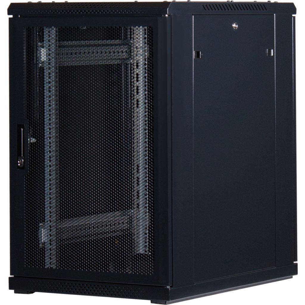 Rockstable 18HE 19 Zoll Serverschrank Netzwerkschrank (BxTxH) 600x800x900mm mit Gitternetztüren - Tü