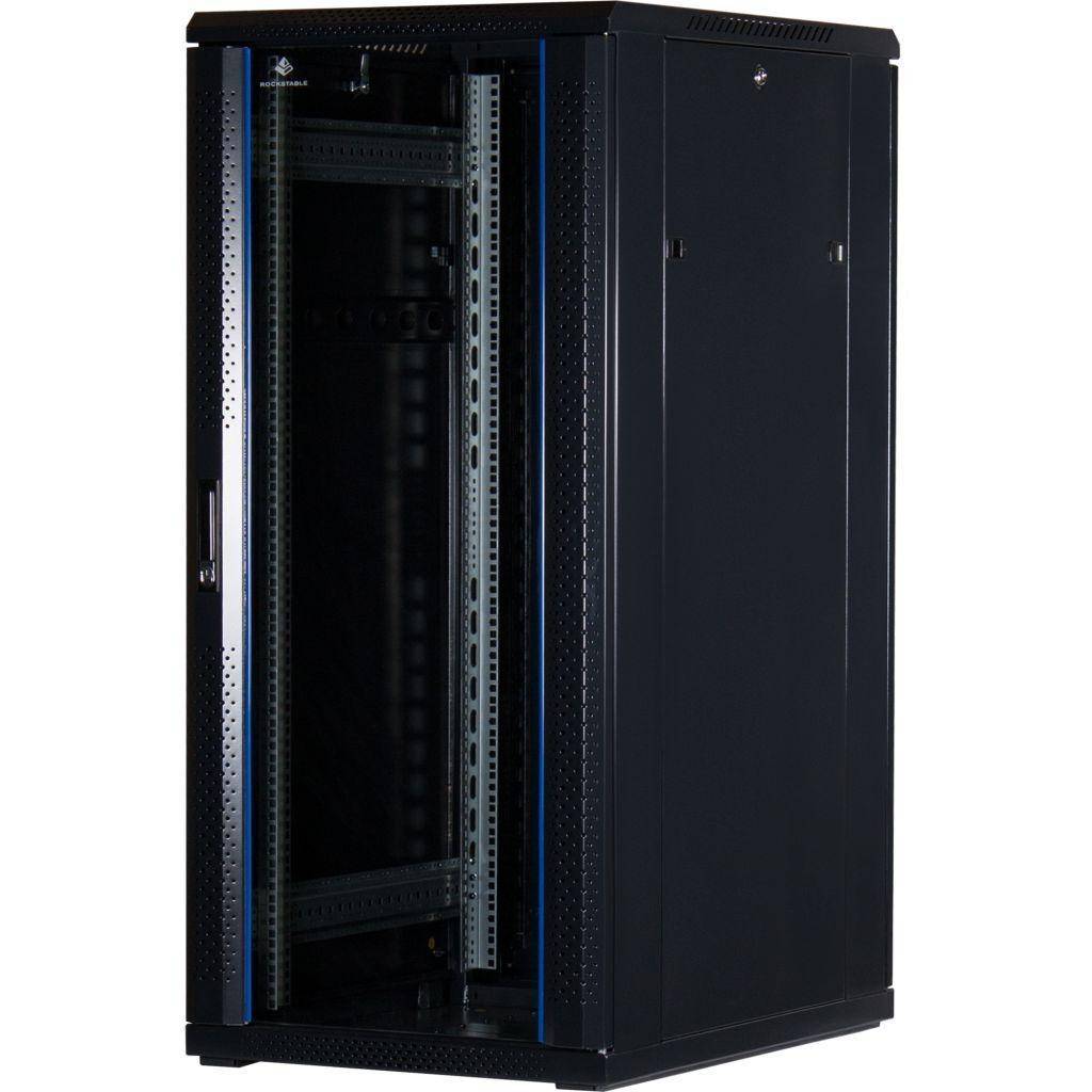 Rockstable 27HE 19 Zoll Serverschrank Netzwerkschrank (BxTxH) 600x800x1400mm mit Glastür - Türanschl