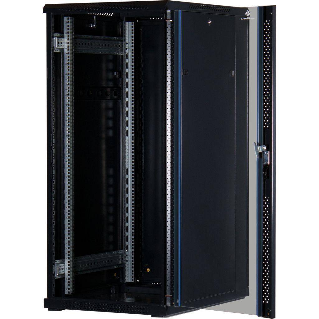 Rockstable 27HE 19 Zoll Serverschrank Netzwerkschrank (BxTxH) 600x800x1400mm mit Glastür - Türanschlag wechselbar - Türen und Seitenwände abnehmba