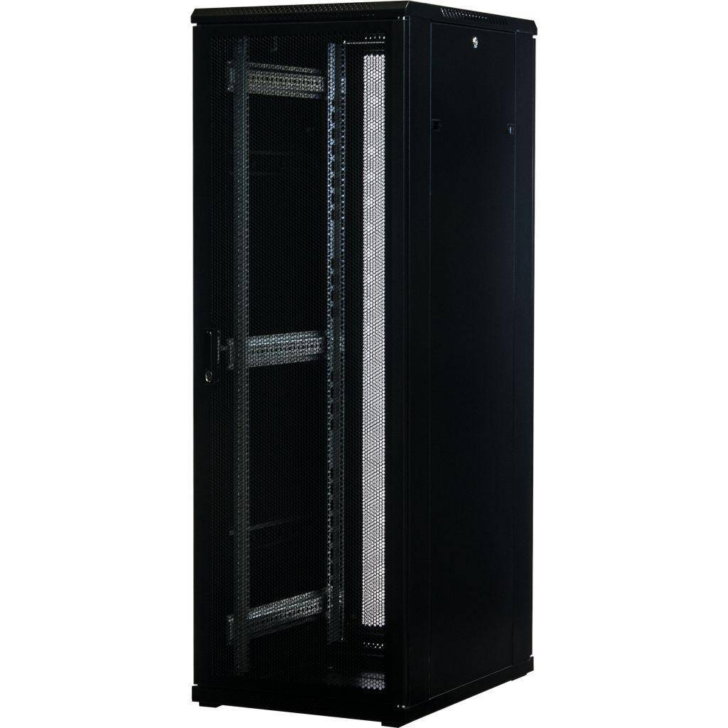 Rockstable 37HE 19 Zoll Serverschrank Netzwerkschrank (BxTxH) 600x800x1800mm mit Gitternetztüren - Türanschlag wechselbar - Türen und Seitenwände