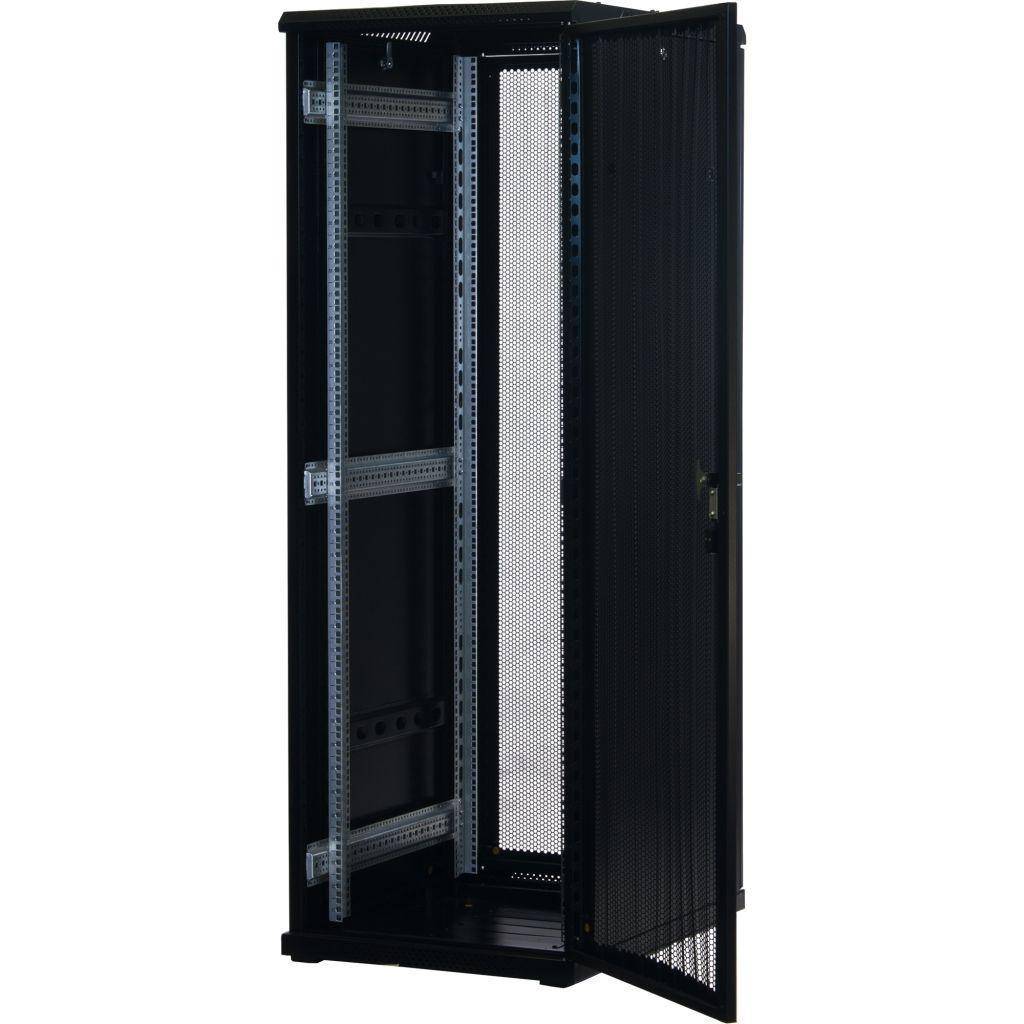 Rockstable 37HE 19 Zoll Serverschrank Netzwerkschrank (BxTxH) 600x800x1800mm mit Gitternetztüren - Türanschlag wechselbar - Türen und Seitenwände