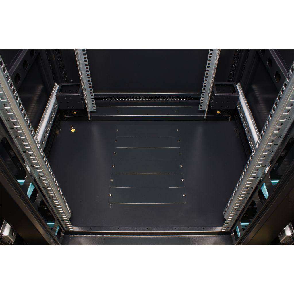 Rockstable 18HE 19 Zoll Serverschrank Netzwerkschrank (BxTxH) 800x1000x900mm Gitternetztüren - Türanschlag wechselbar - Türen und Seitenwände abne