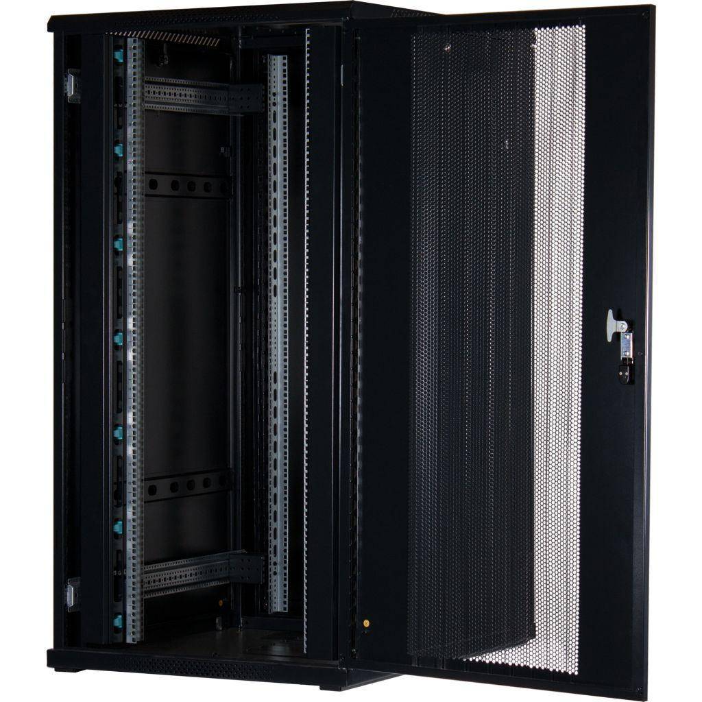 Rockstable 32HE 19 Zoll Serverschrank Netzwerkschrank (BxTxH) 800x1000x1600mm Gitternetztüren - Türanschlag wechselbar - Türen/Seitenwände abnehmb