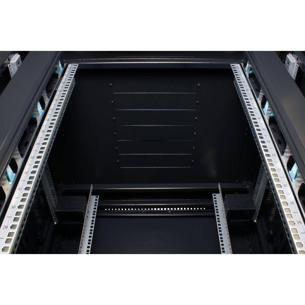 Rockstable 18HE 19 Zoll Serverschrank Netzwerkschrank (BxTxH) 800x800x900mm Gitternetztüren - Türans