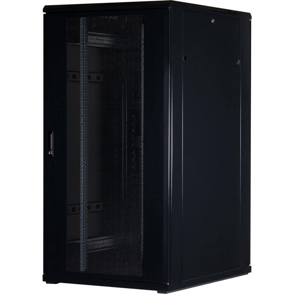 Rockstable 32HE 19 Zoll Serverschrank Netzwerkschrank (BxTxH) 800x1000x1600mm Gitternetztüren - Türanschlag wechselbar - Türen/Seitenwände abnehmb