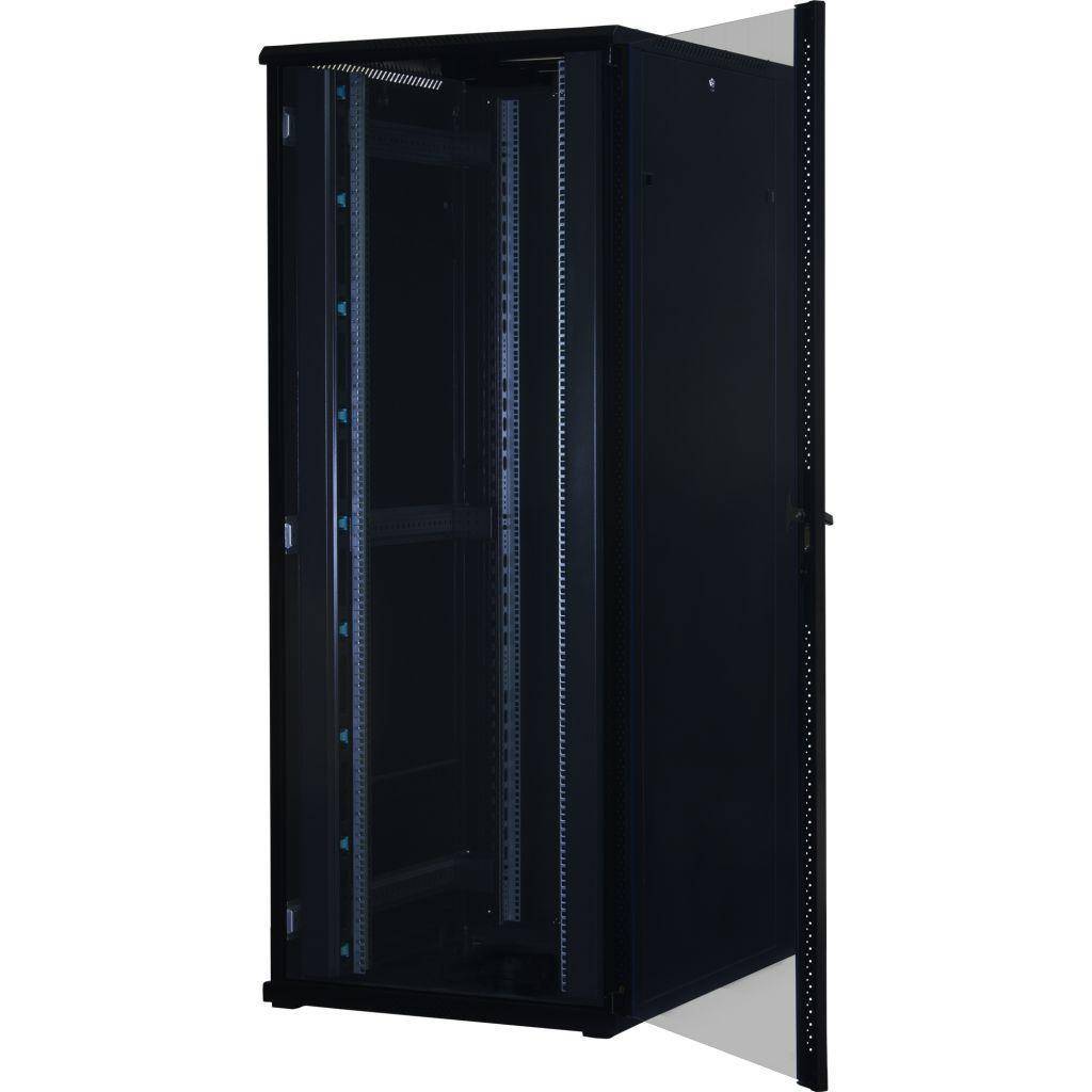 Rockstable 42HE 19 Zoll Serverschrank Netzwerkschrank (BxTxH) 800x1000x2000mm mit Glastür - Türanschlag wechselbar - Türen und Seitenwände abnehmb