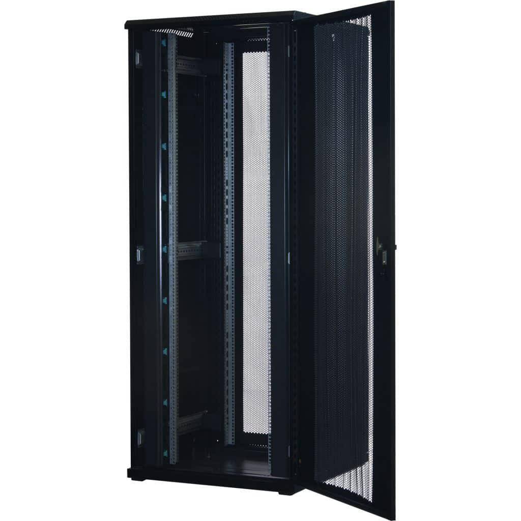 Rockstable 42HE 19 Zoll Serverschrank Netzwerkschrank (BxTxH) 800x800x2000mm Gitternetztüren - Türanschlag wechselbar - Türen/Seitenwände abnehmba